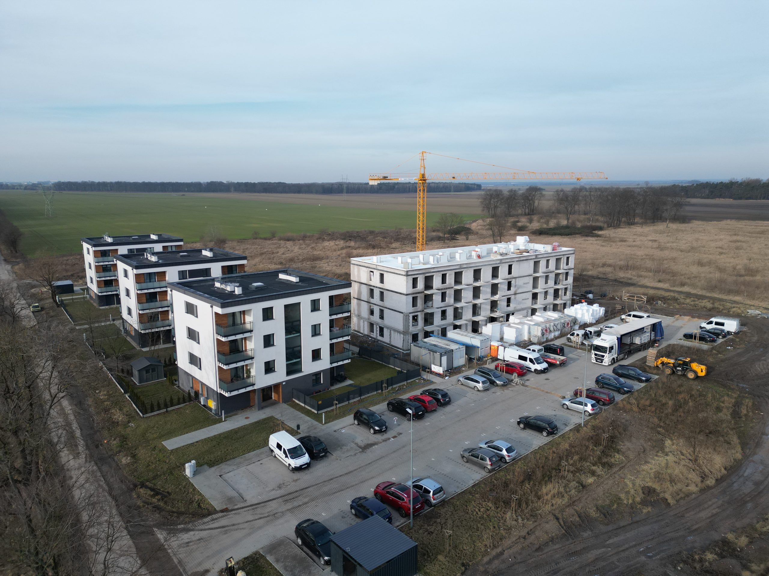 Budynek D w stanie surowym zamkniętym na Osiedlu Gwiazdowo.