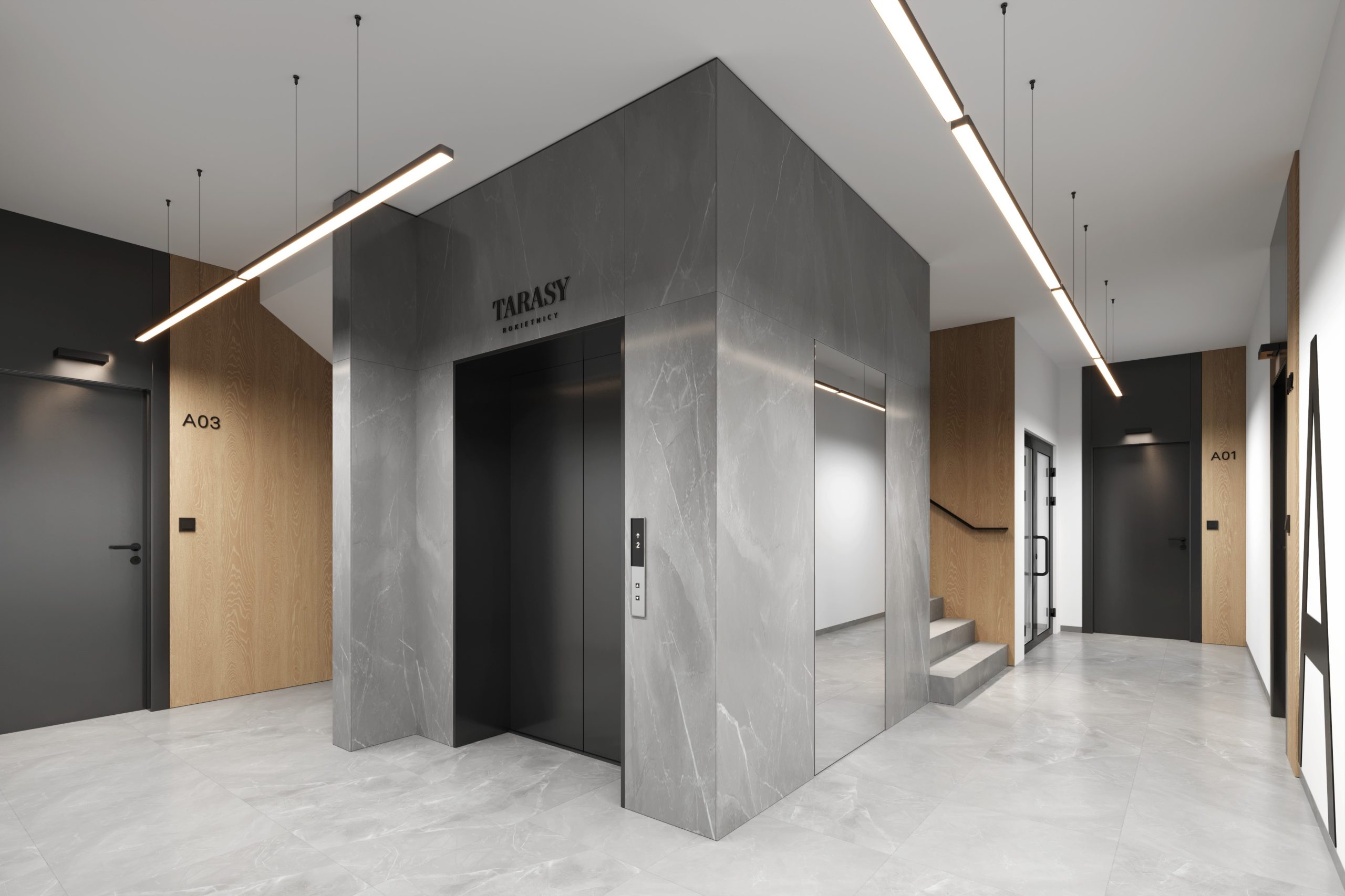 Wizualizacja klatki schodowej inwestycji