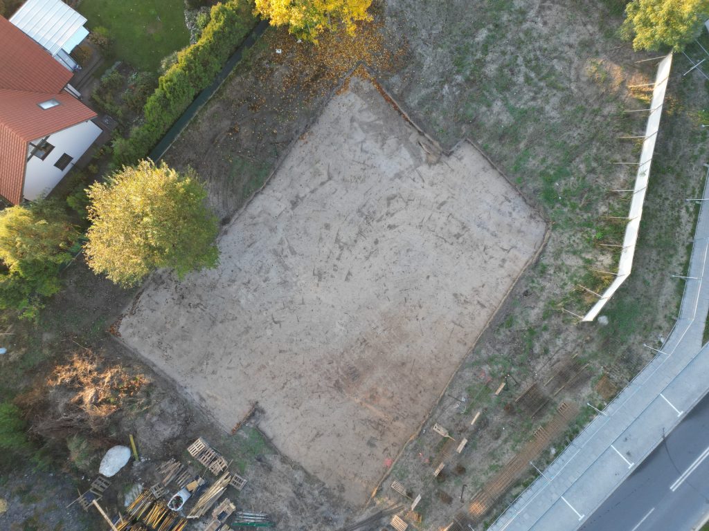 Zakończone wykopy pod budynkiem C w inwestycji Tarasy Rokietnicy.