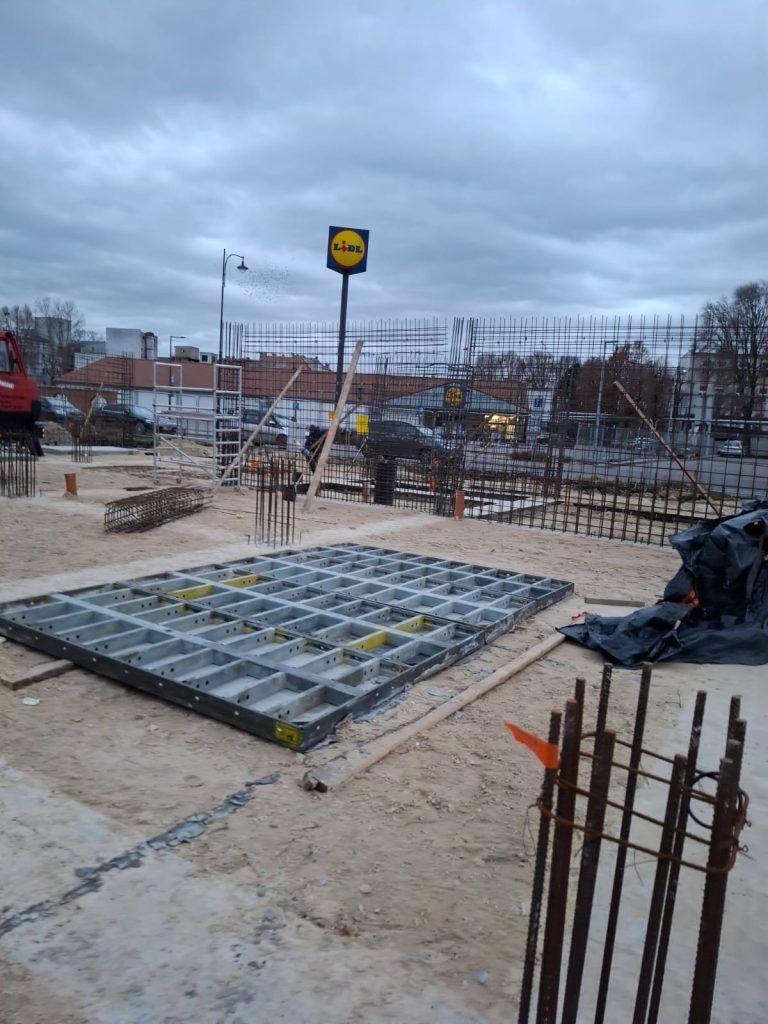 Zdjęcie prac związanych ze "stanem zerowym" budynku w inwestycji Kamienice Calisia.