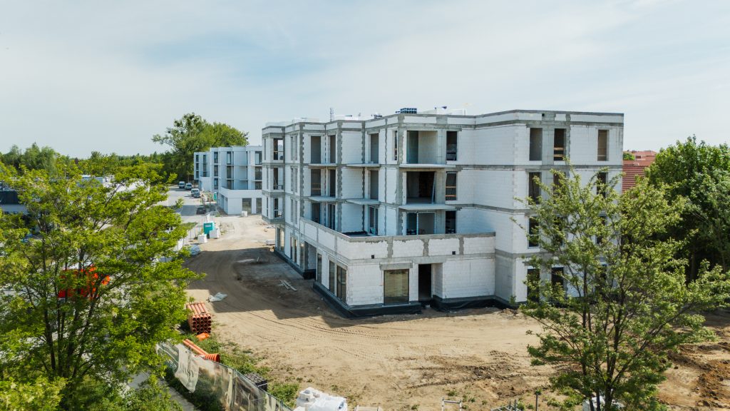 Rzut z lotu ptaka z ul. Trakt Napoleoński w Rokietnicy.